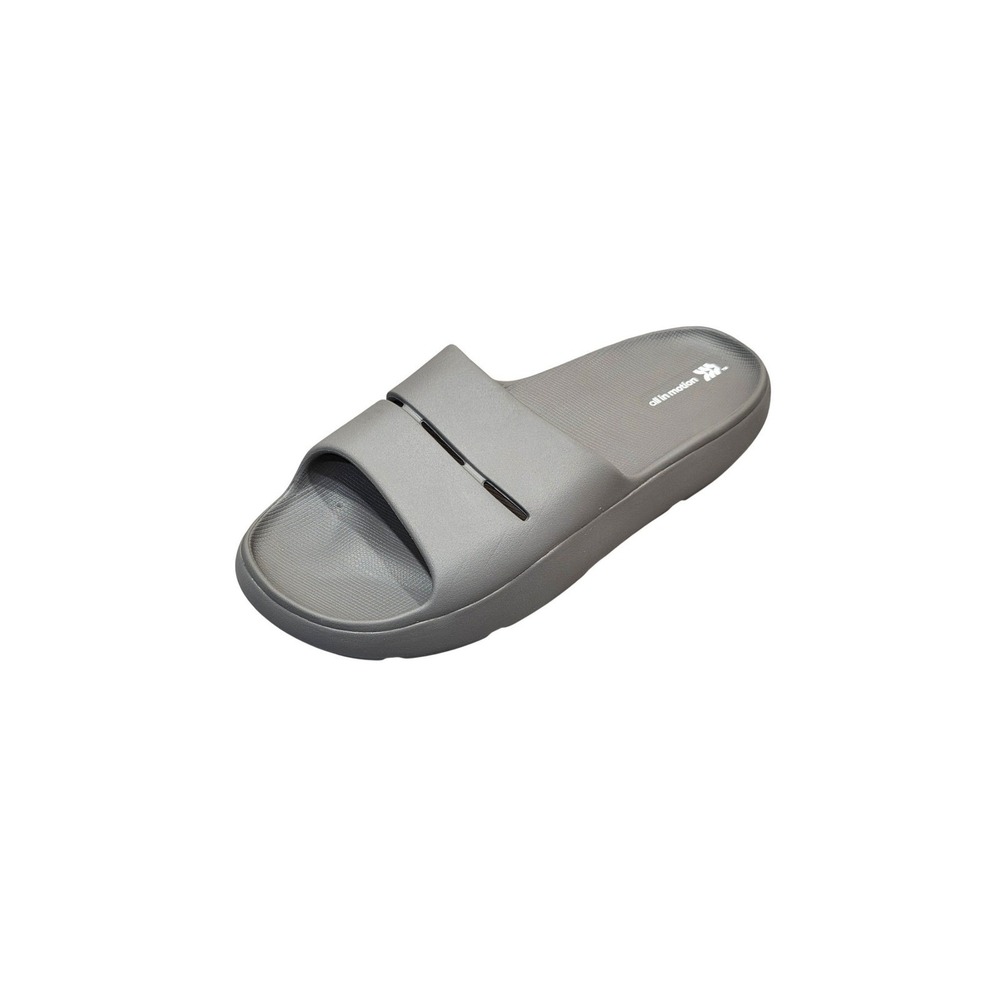 All in Motion Mens Archie Recovery Slide Sandals Gray Contoured Footbed Slip On